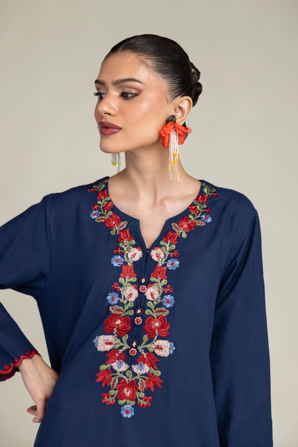 Silk Navy Kurta