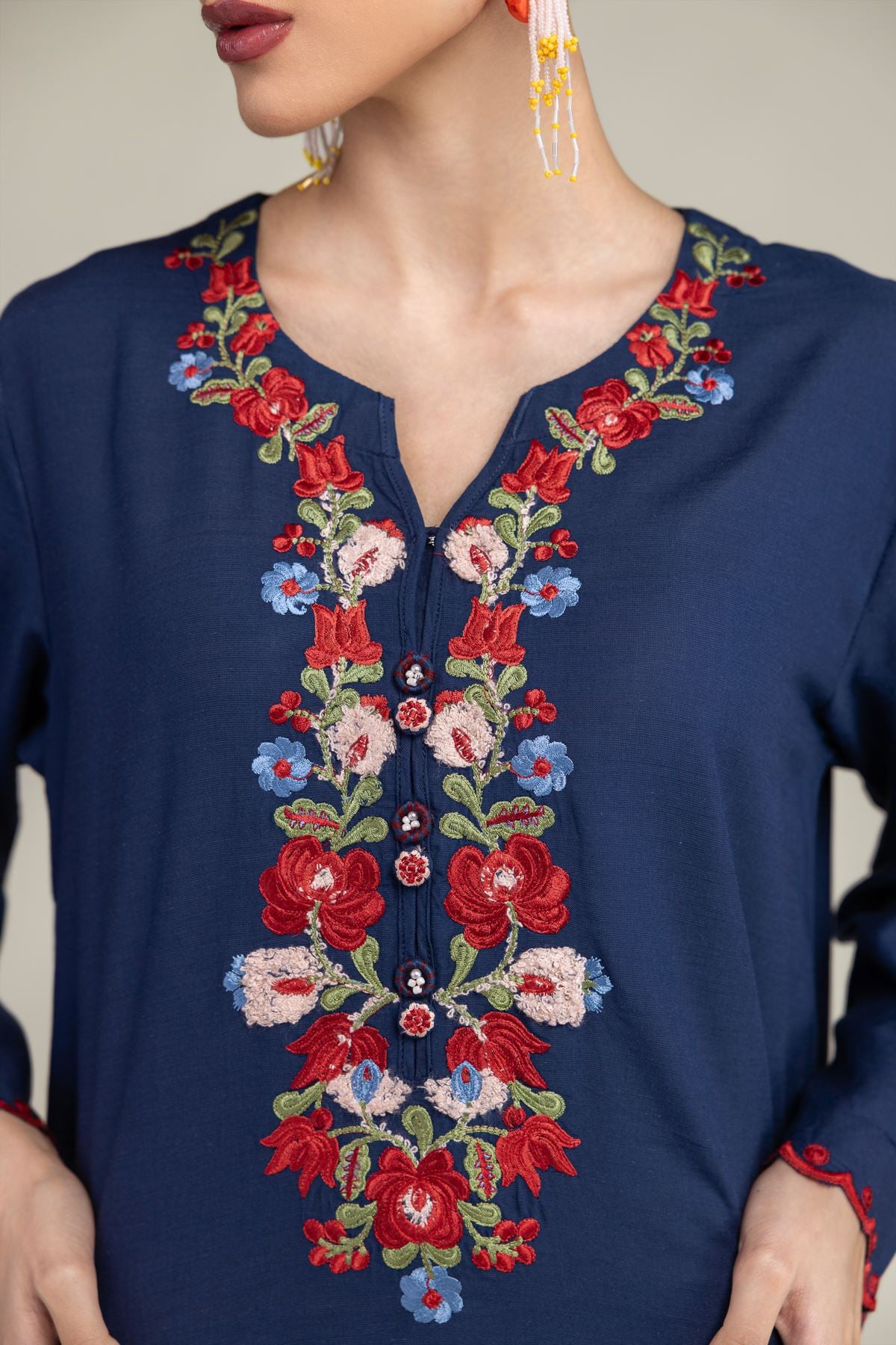 Silk Navy Kurta
