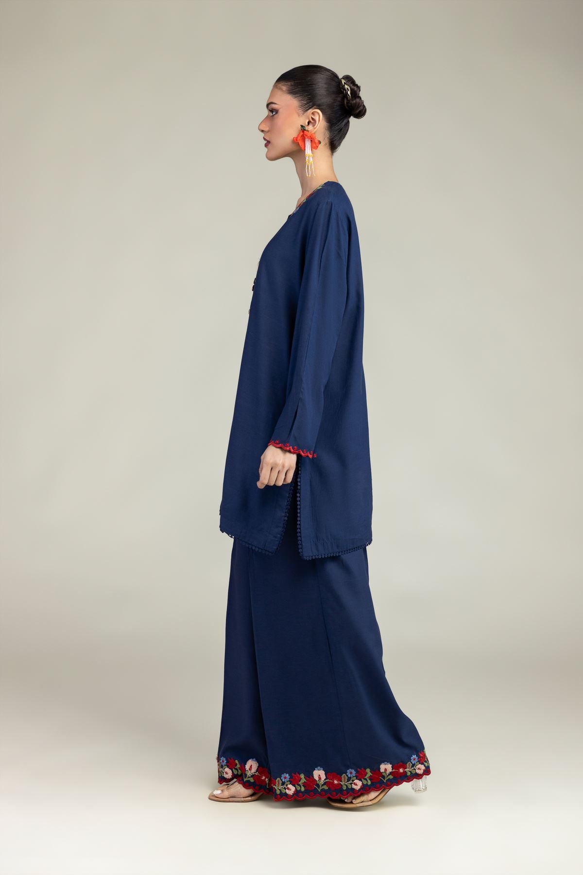 Silk Navy Kurta