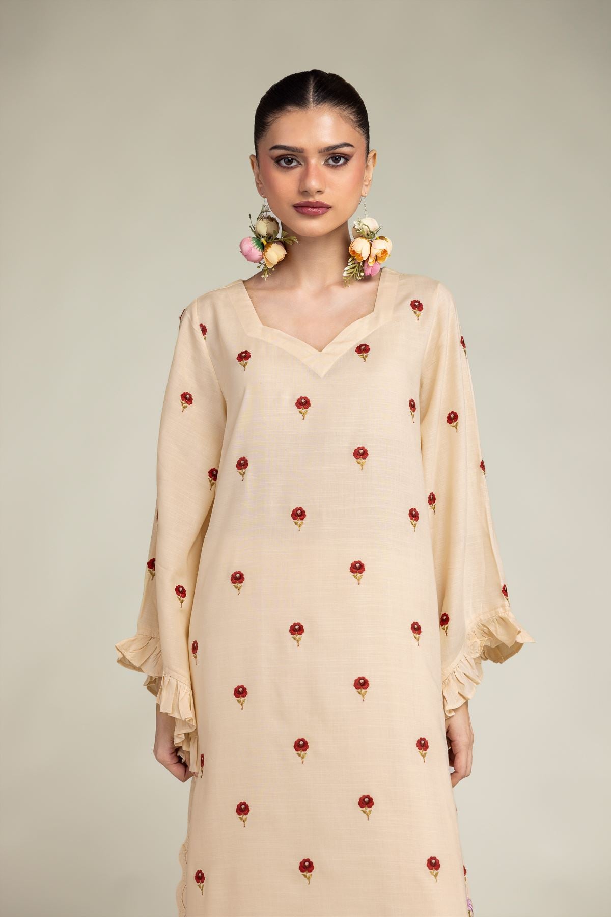 Floral Silk Kurta