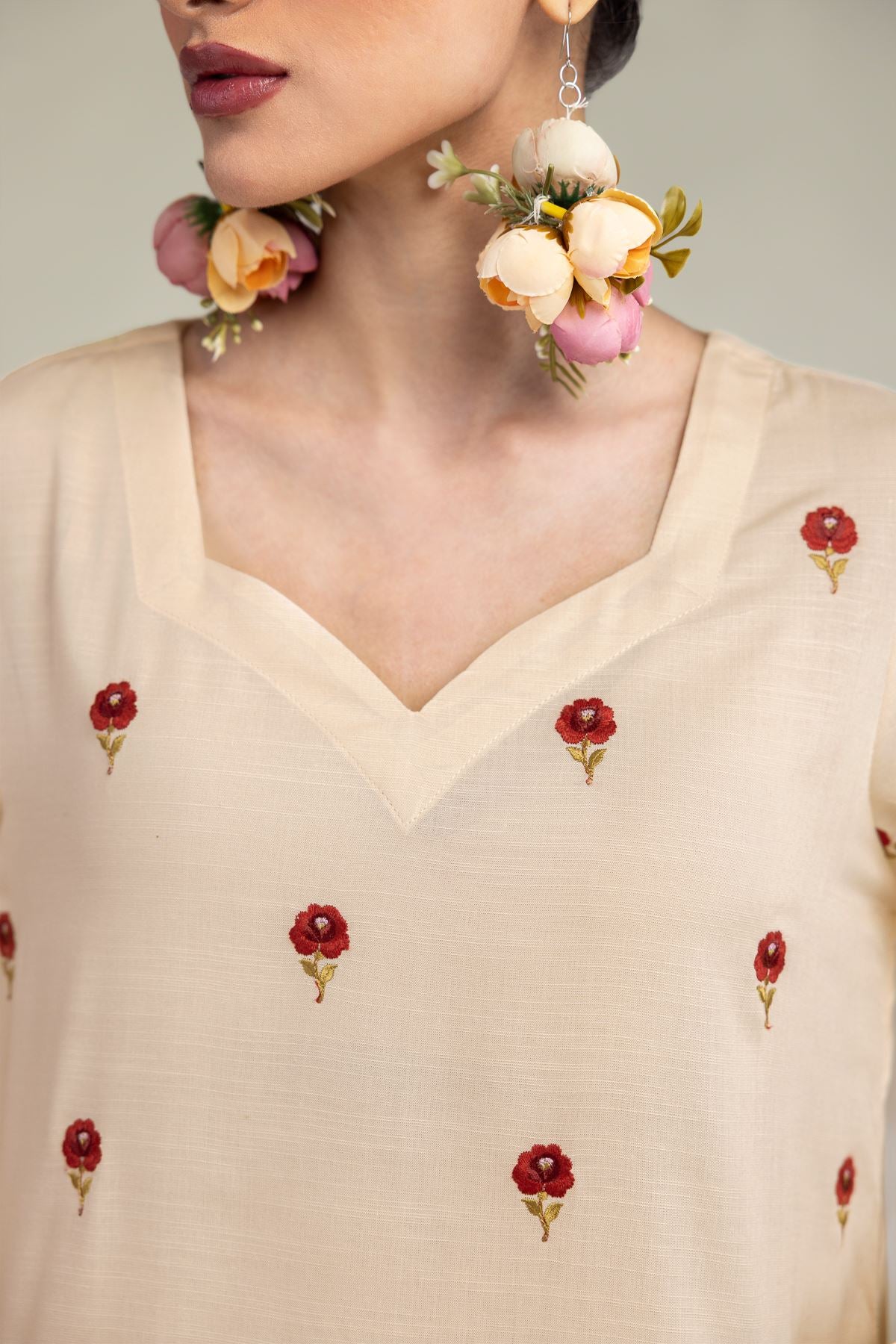 Floral Silk Kurta