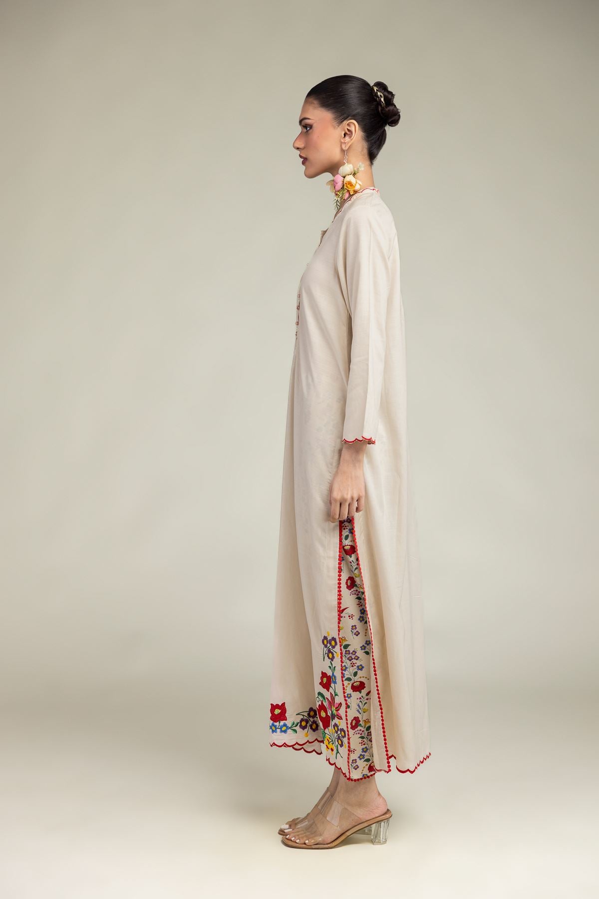 Floral Silk Shalwar