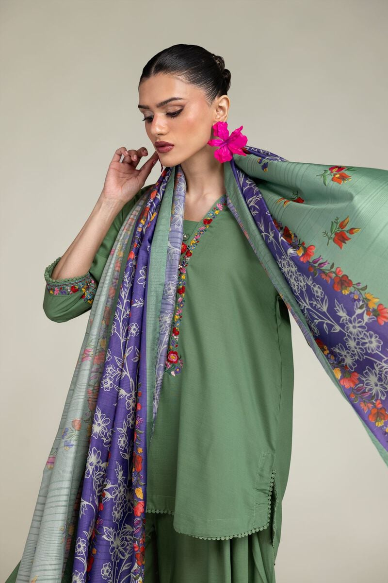 Floral Silk Dupatta