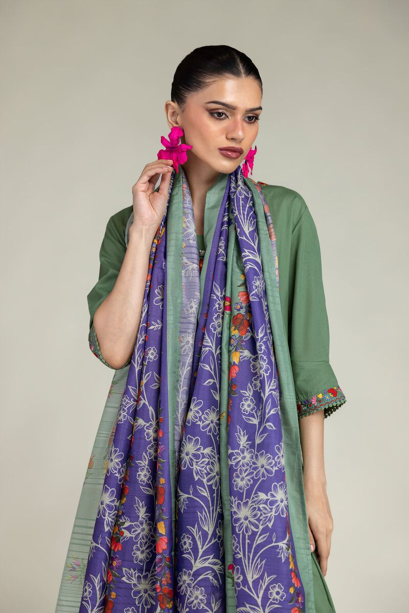 Floral Silk Dupatta