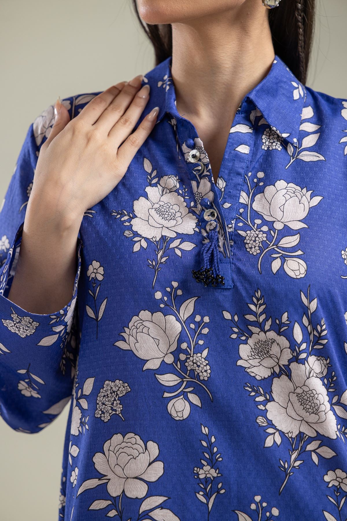 Floral Blue Kurta