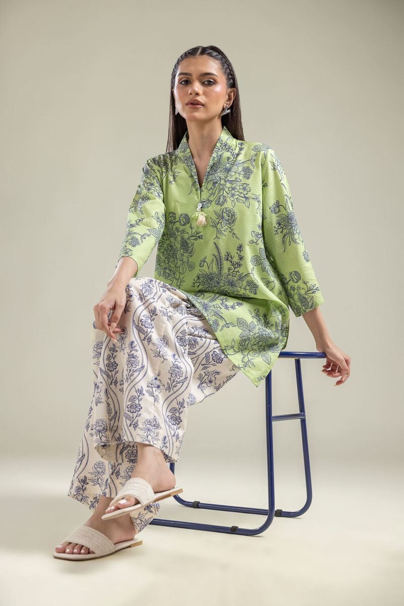 Green Floral Kurta