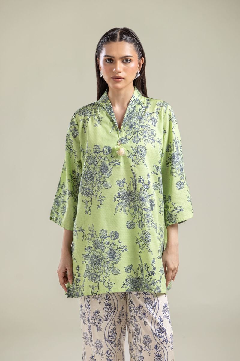 Green Floral Kurta