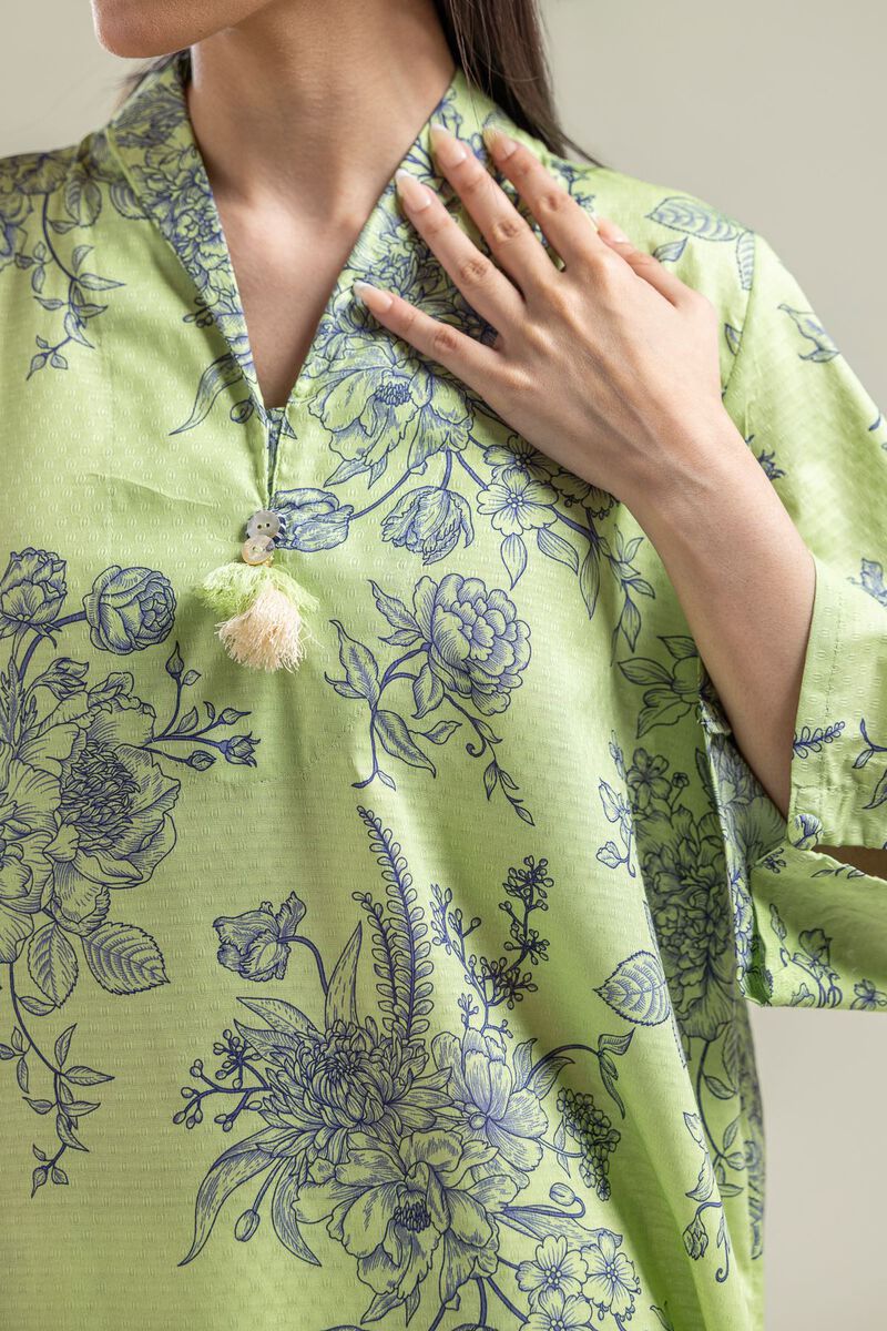Green Floral Kurta