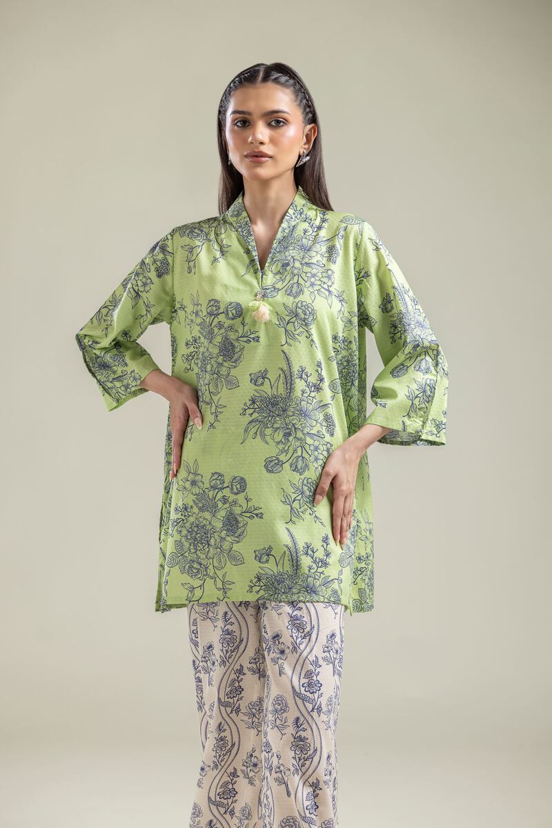 Green Floral Kurta