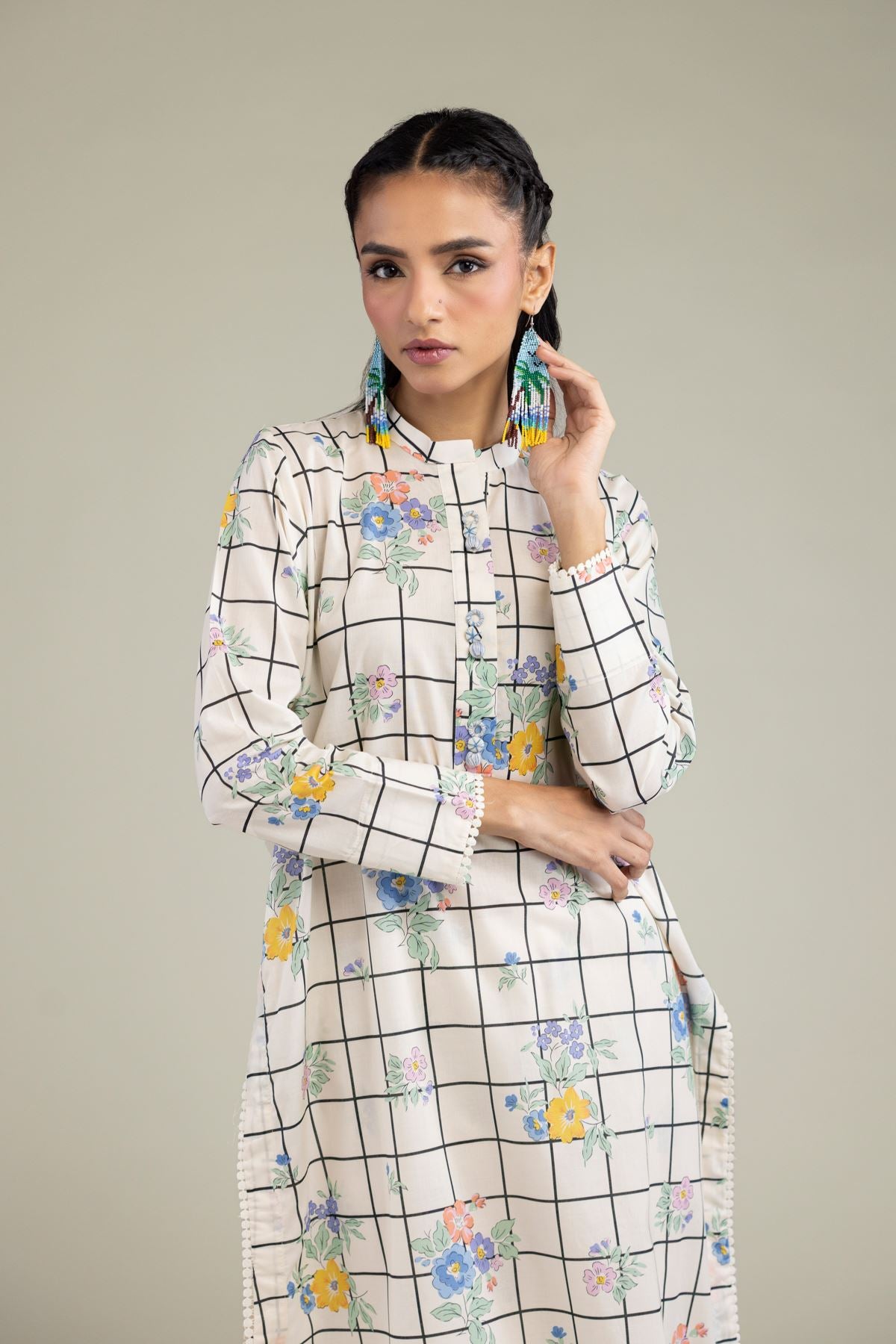 Cambric Floral Kurta