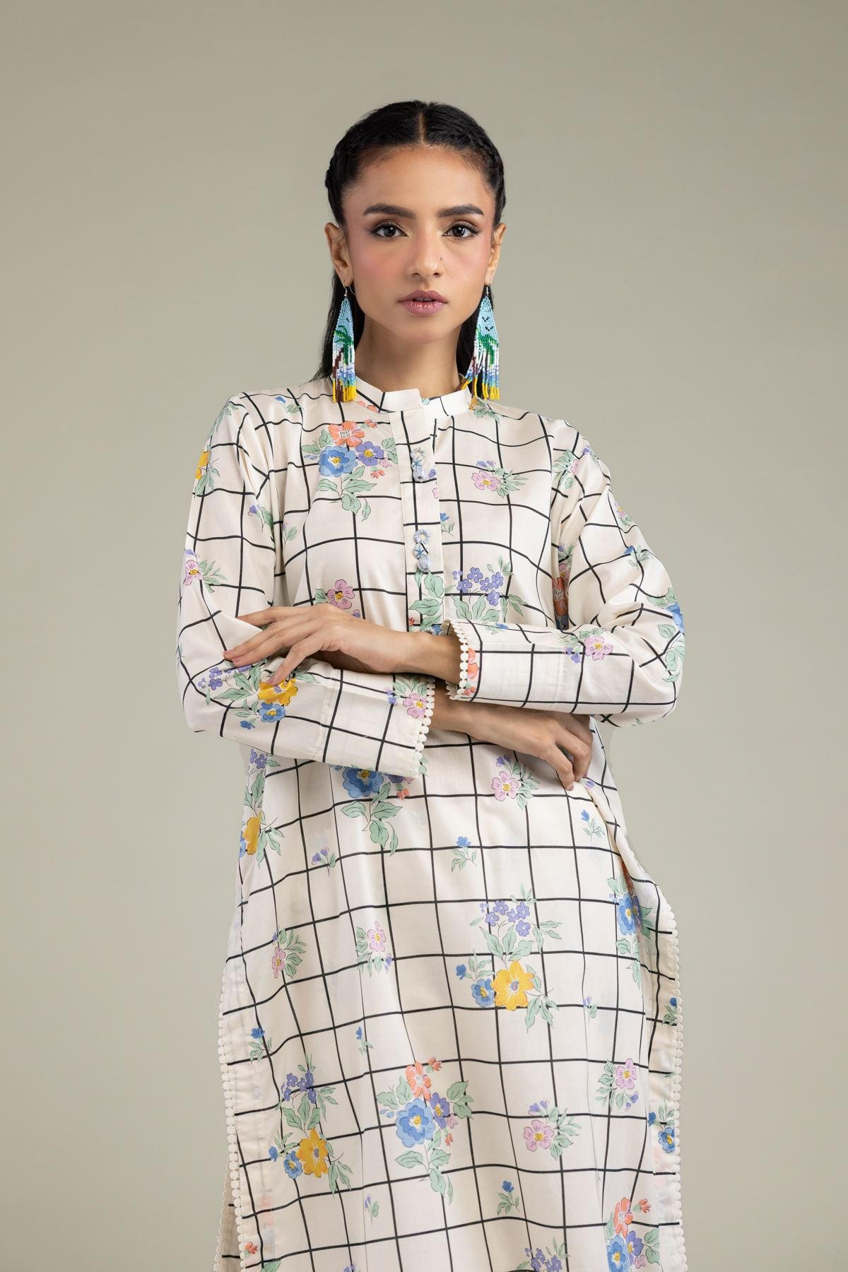 Cambric Floral Kurta