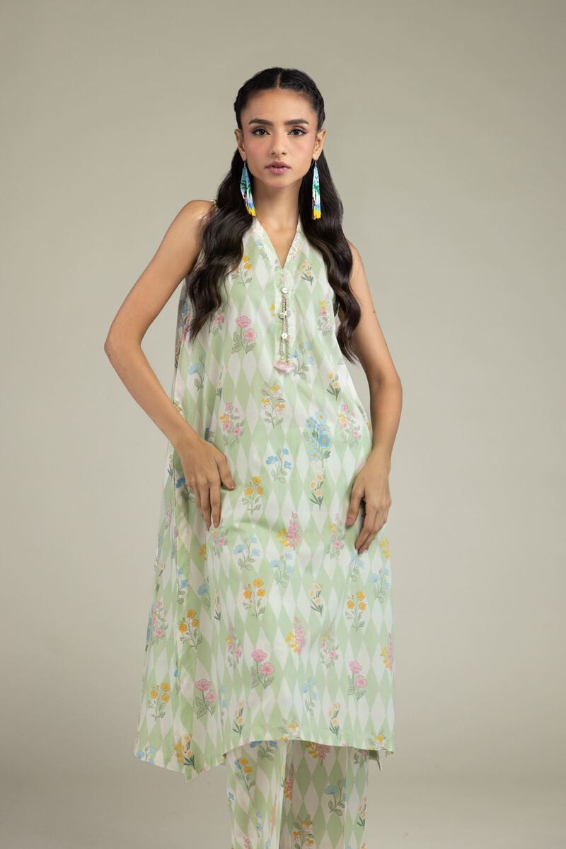 Sleeveless Floral Kurta