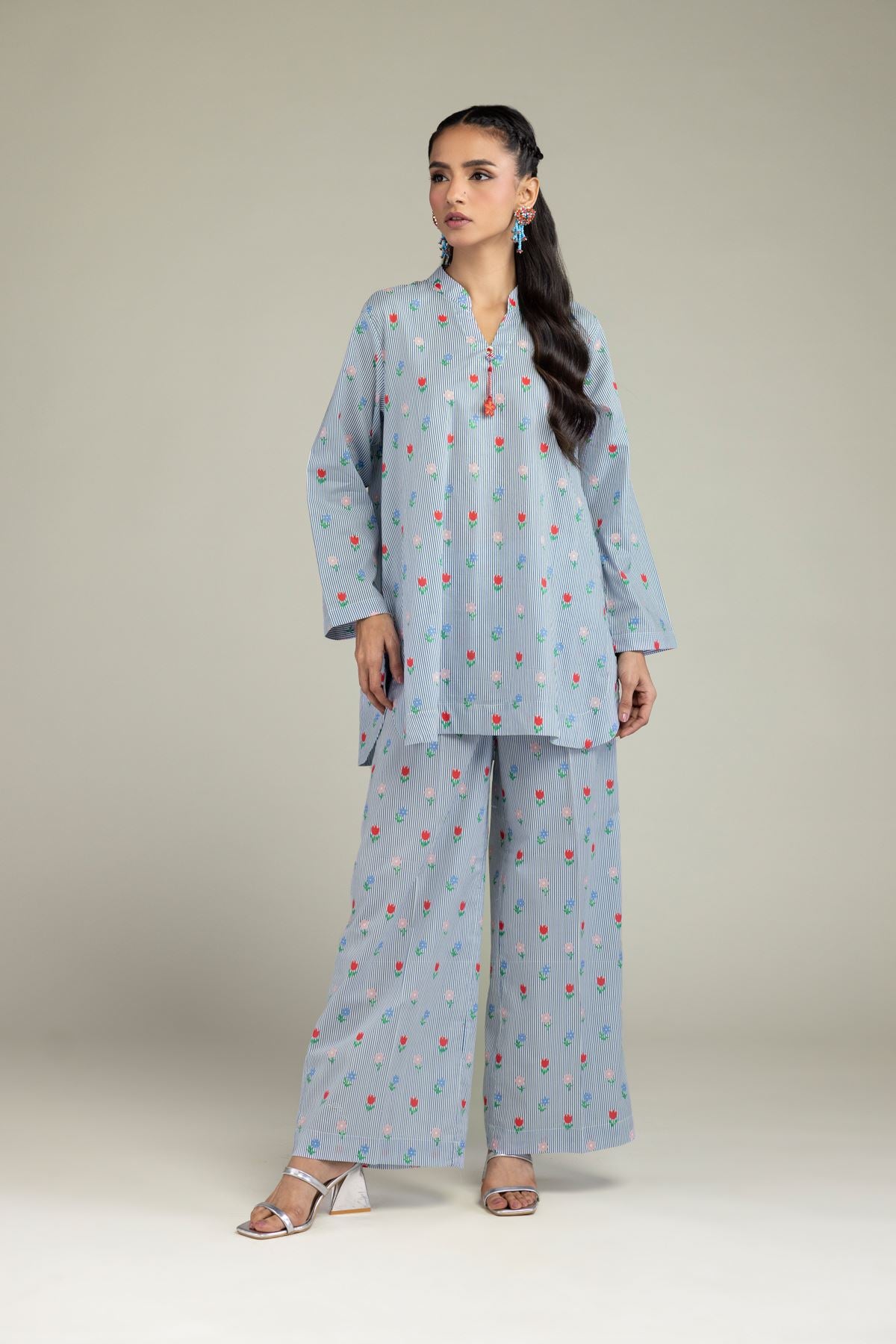 Blue Floral Pants