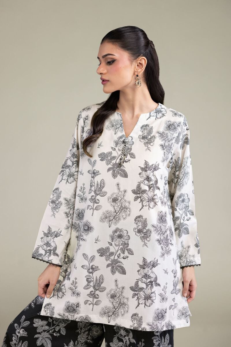 Floral V-Neck Kurta