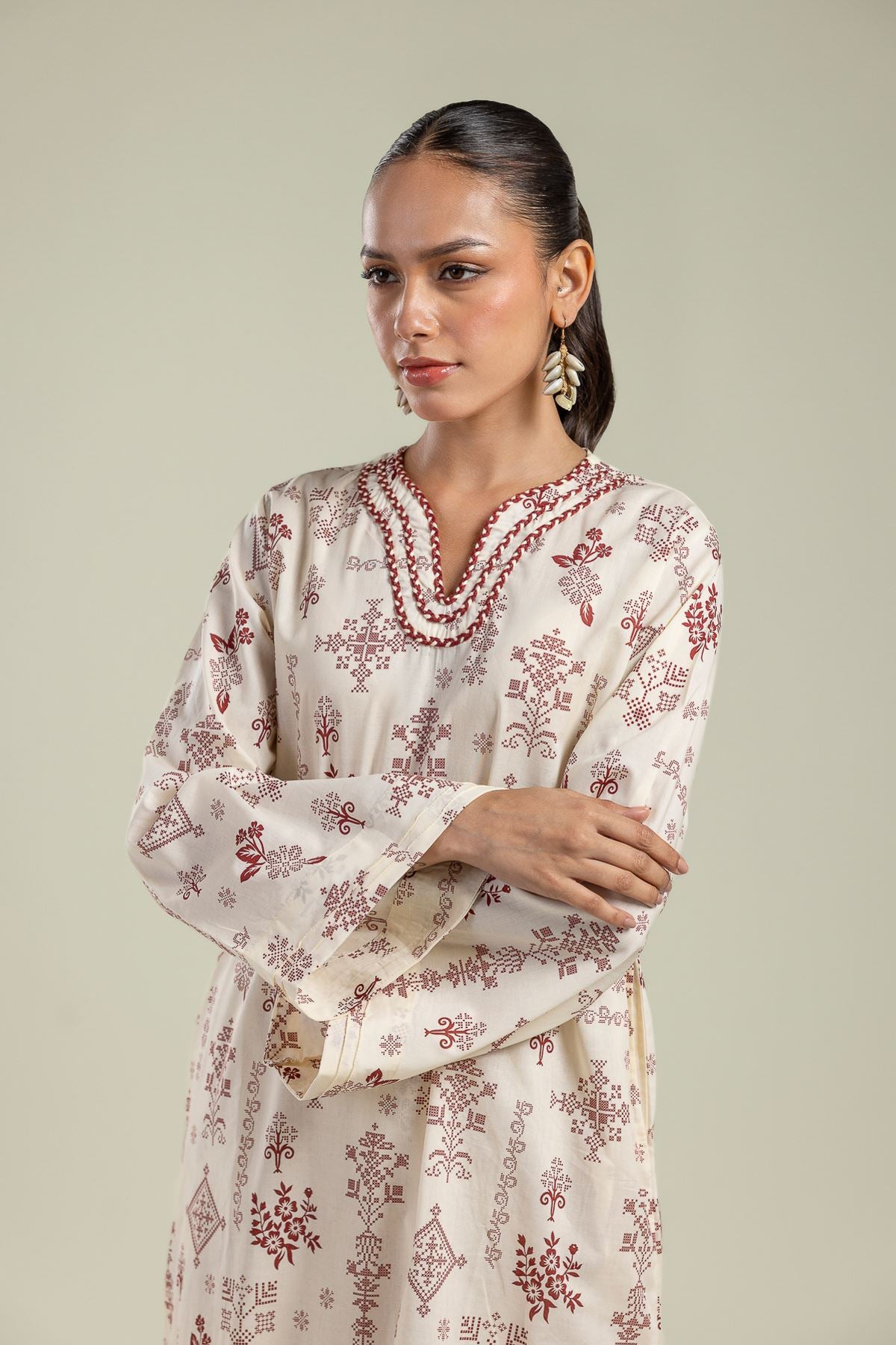 Long Floral Kurta