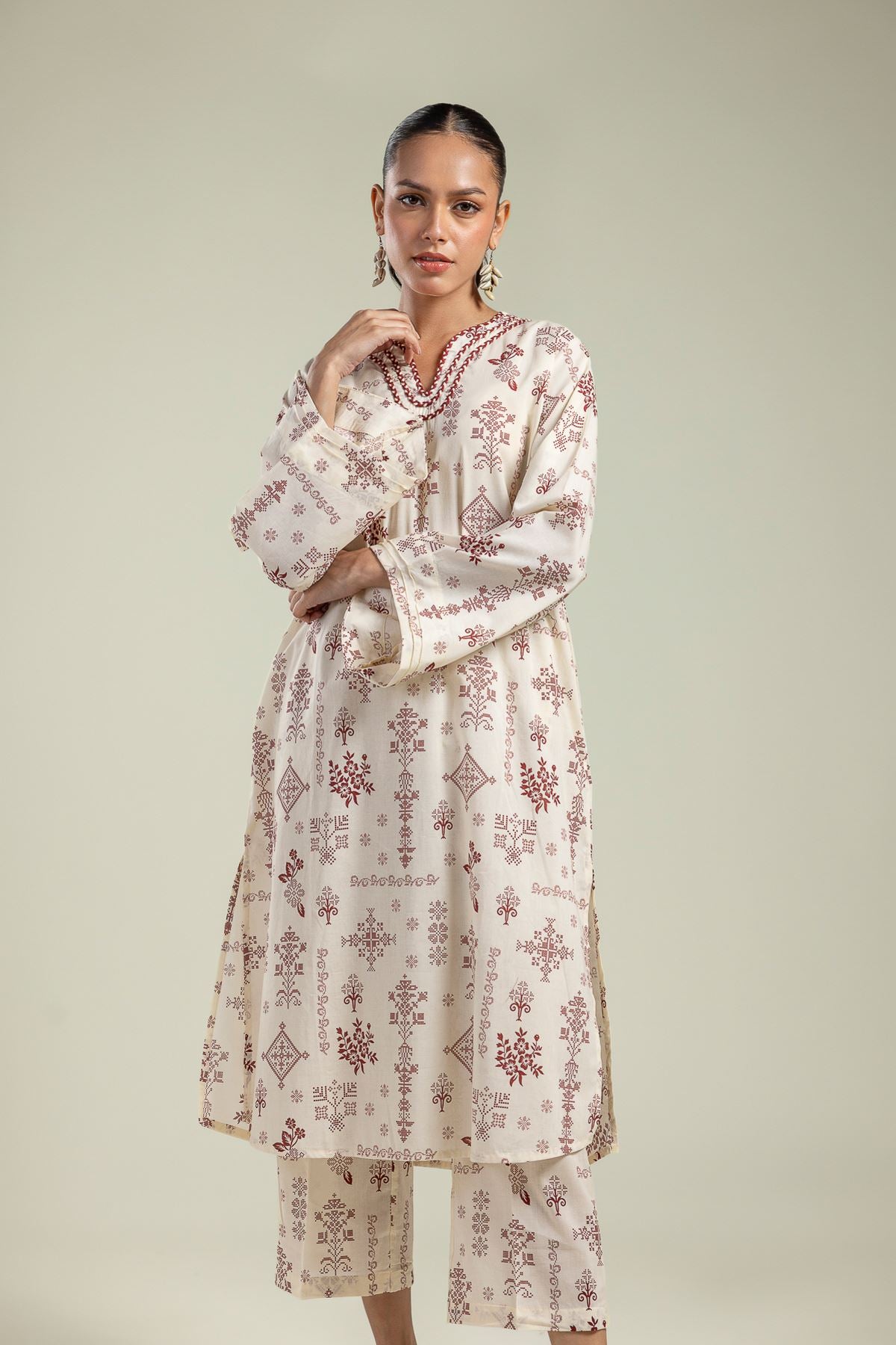 Long Floral Kurta