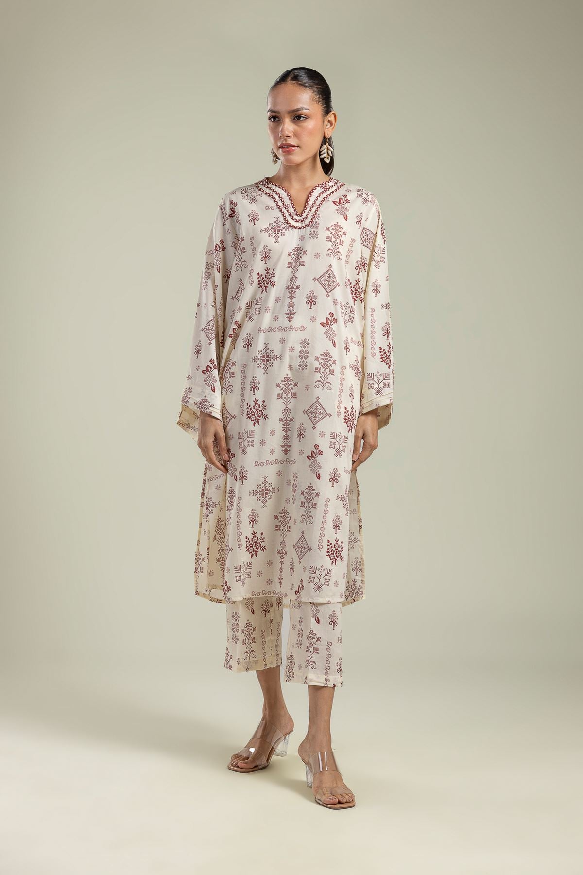 Long Floral Kurta