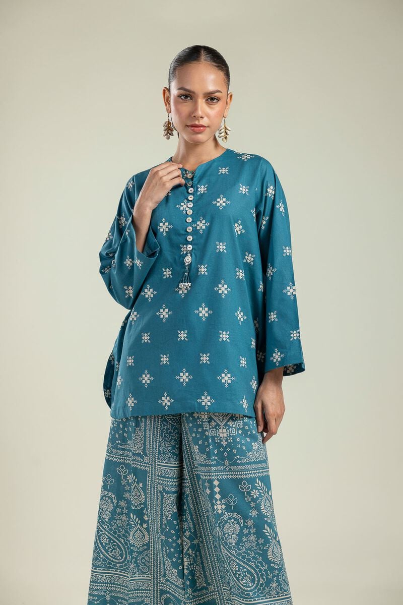Teal Cambric Kurta