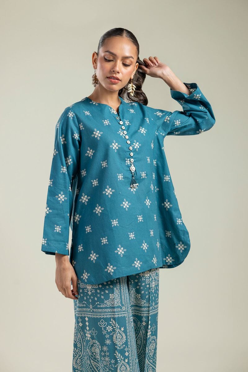 Teal Cambric Kurta