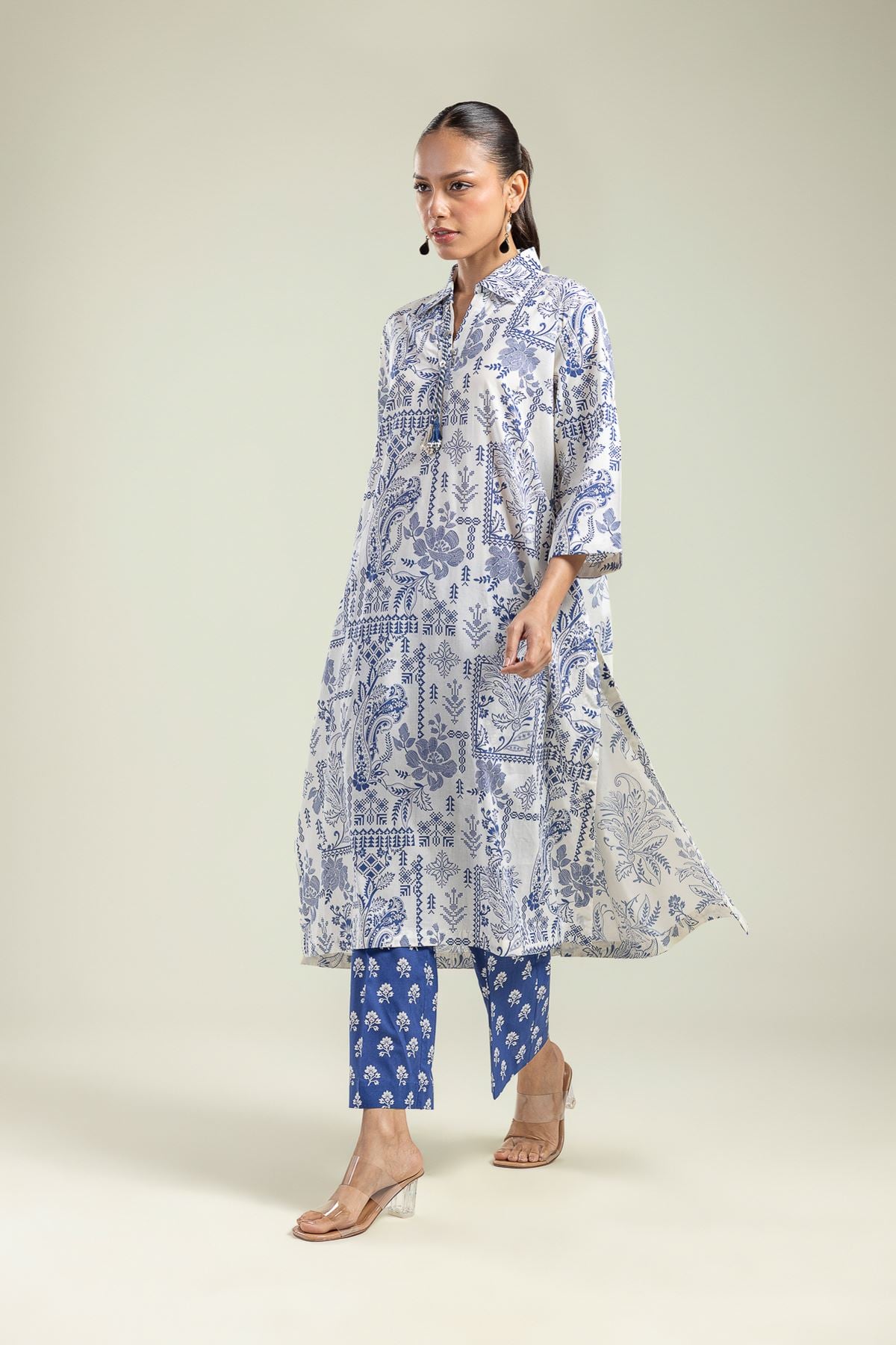 Blue Floral Pants