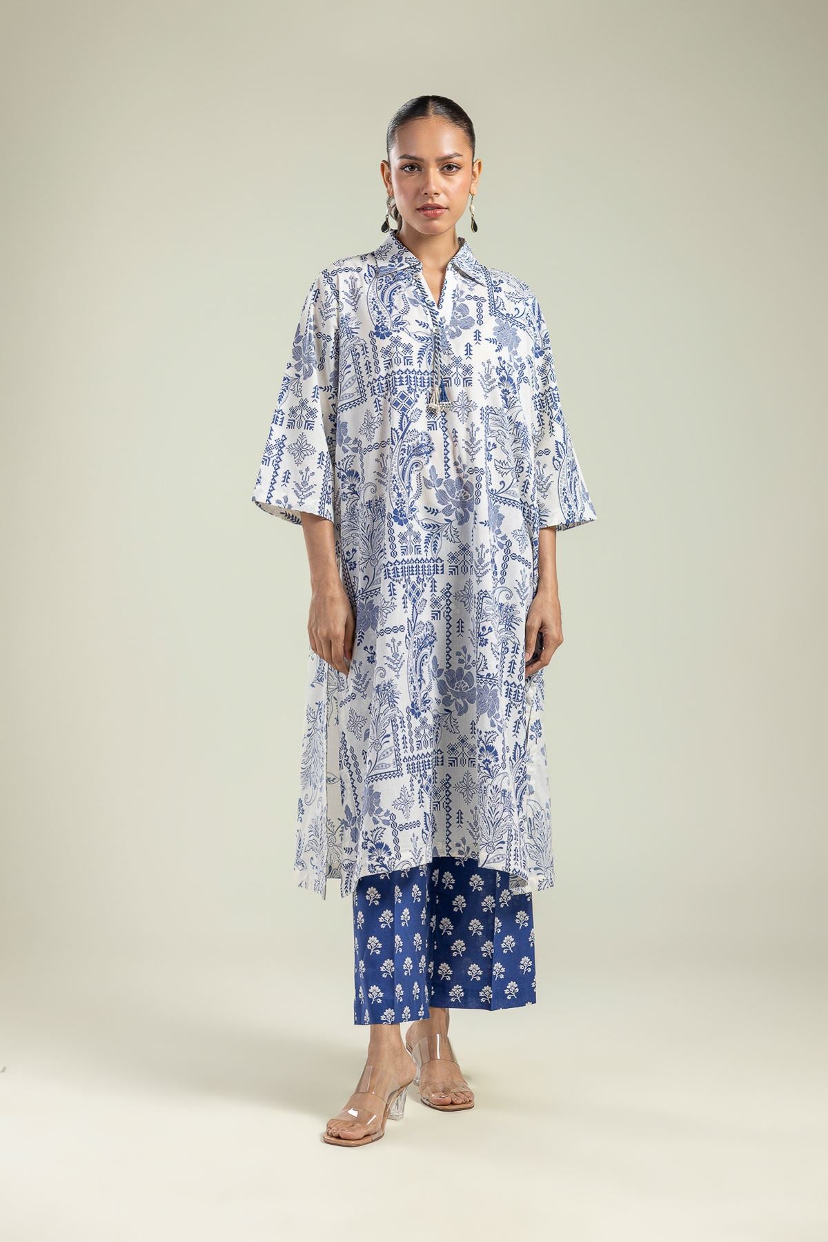 Blue Floral Pants