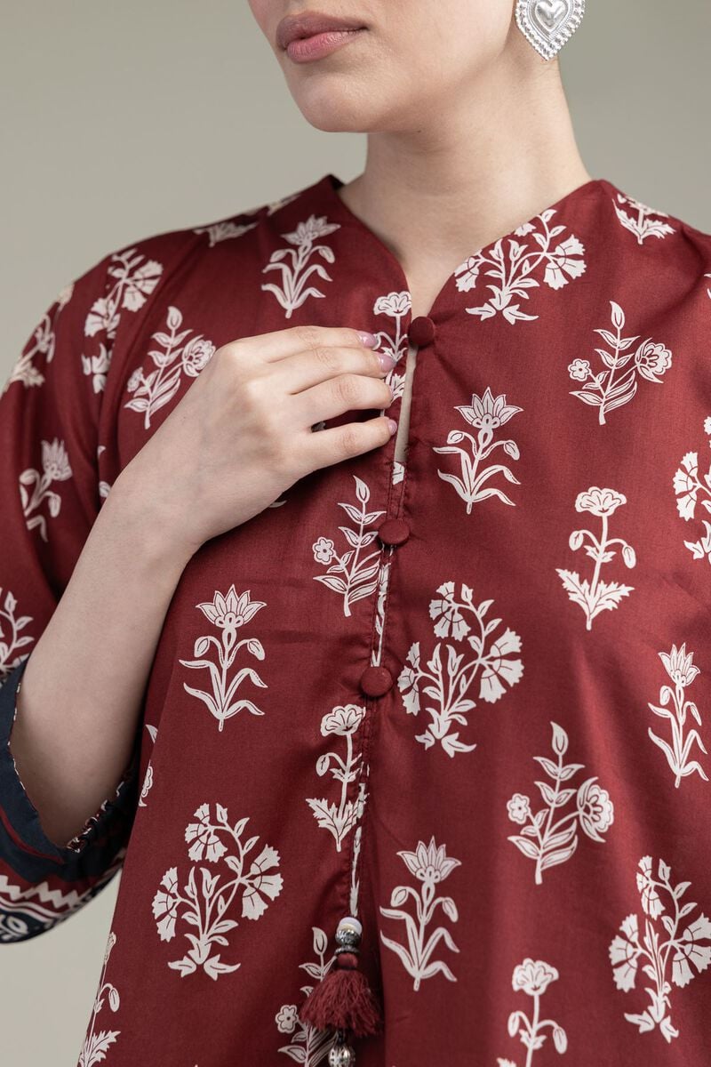 Maroon Cambric Kurta