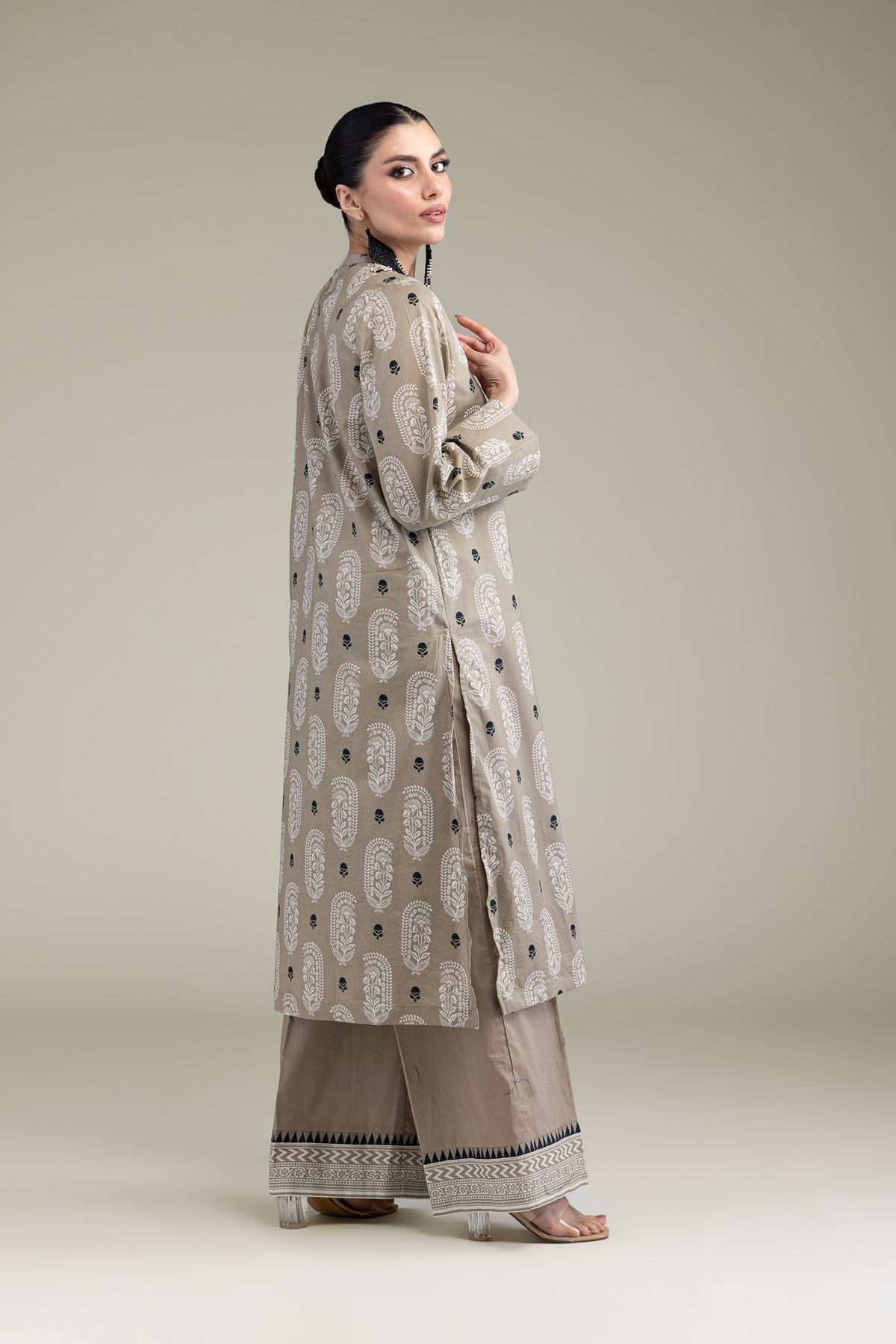 Beige Paisley Pants