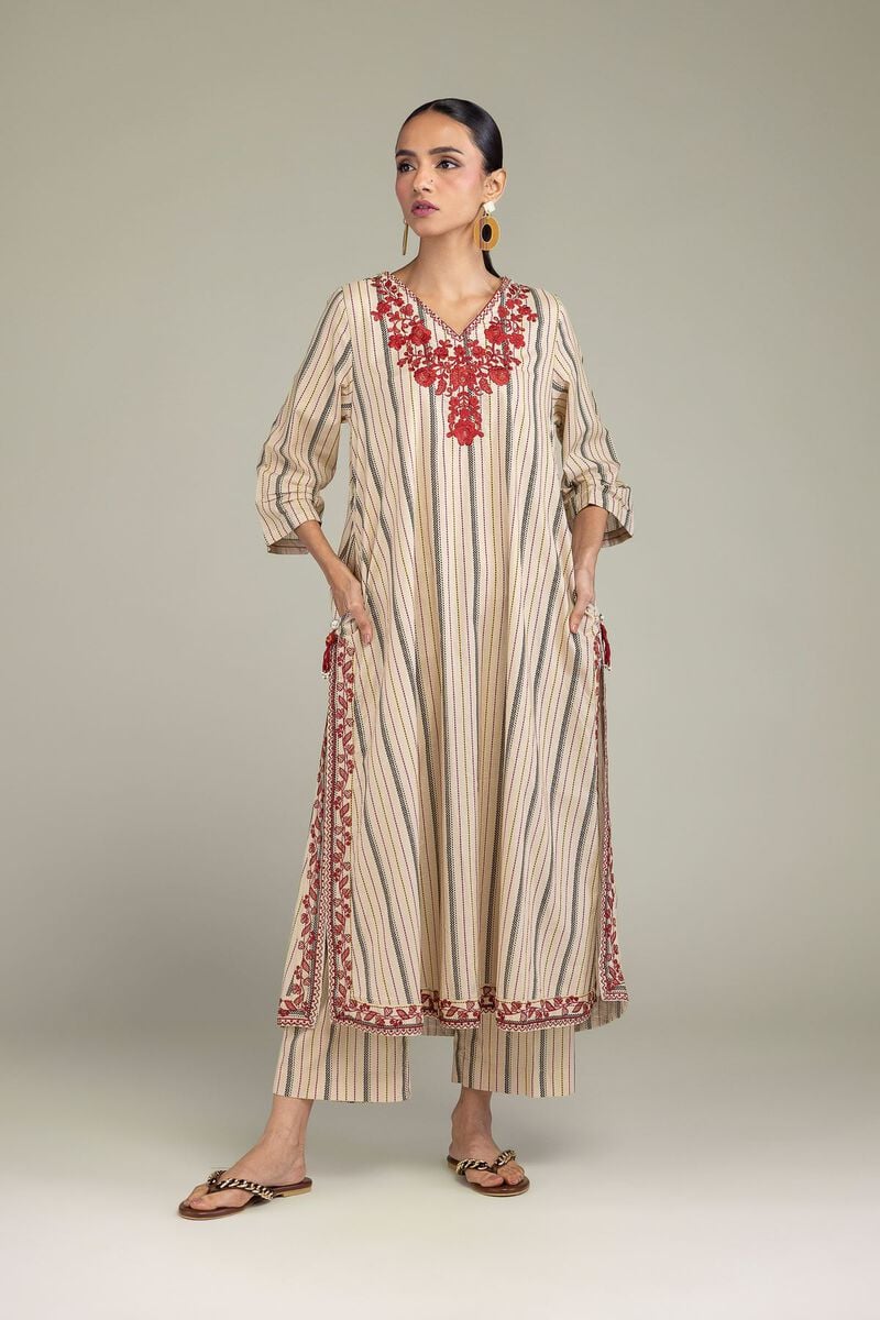V-Neck Cambric Kurta