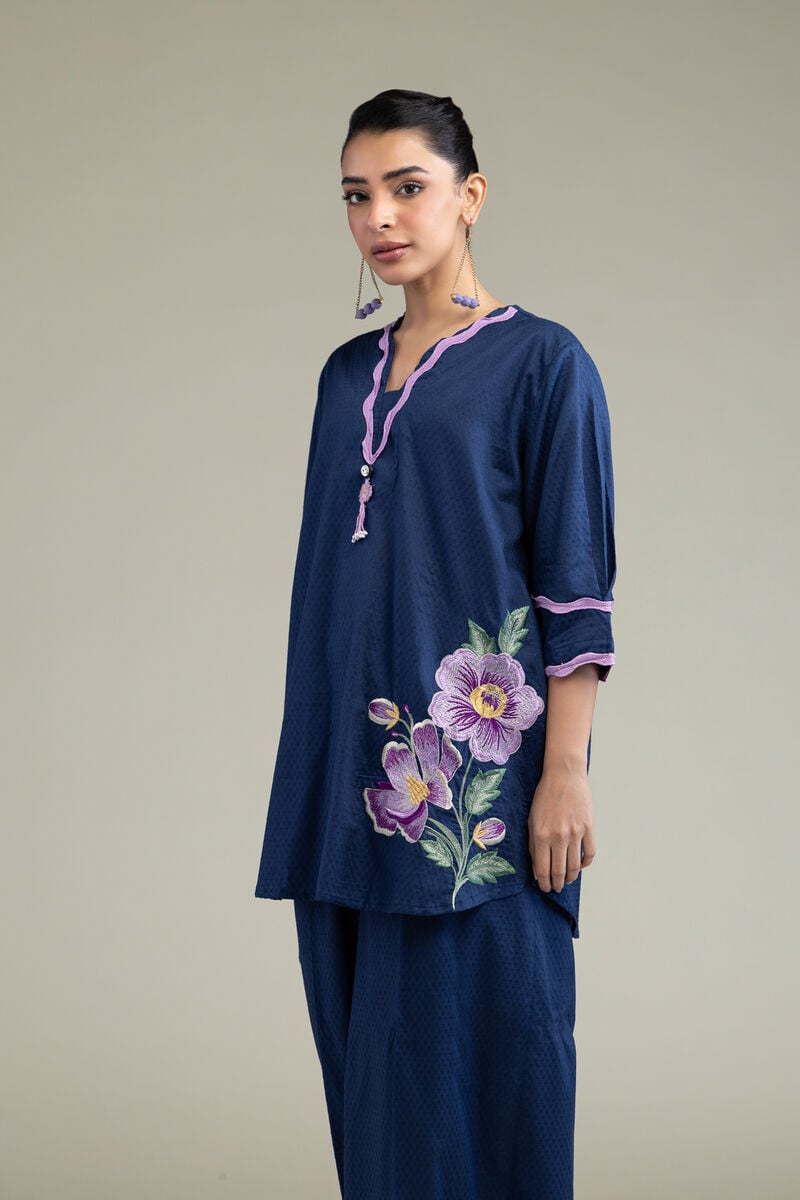 Floral V-Neck Kurta