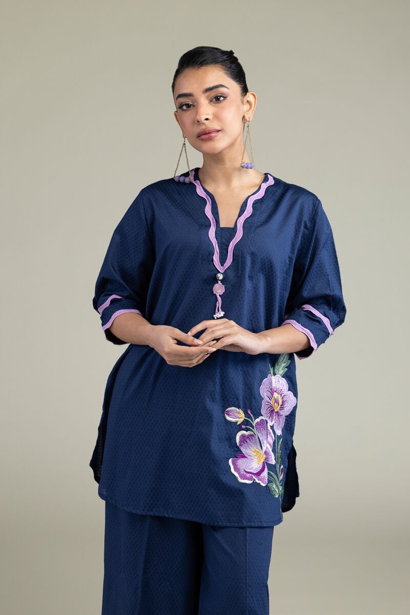 Floral V-Neck Kurta