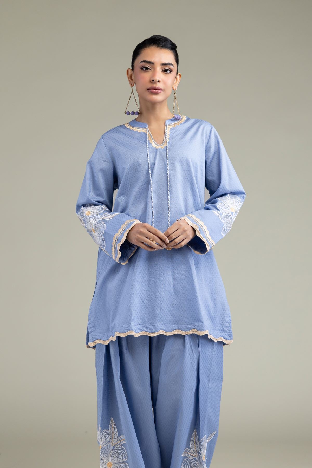 Floral Scalloped Kurta