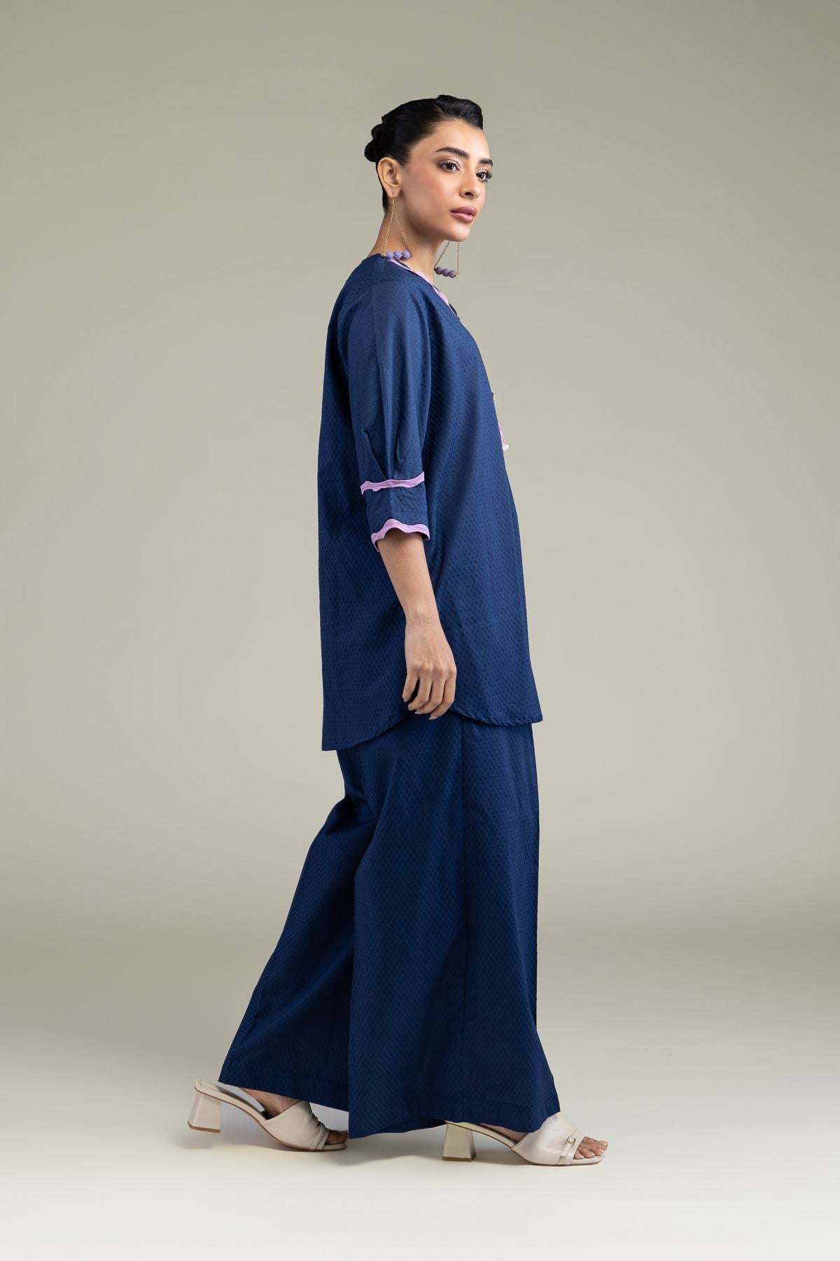 Solid Navy Pants