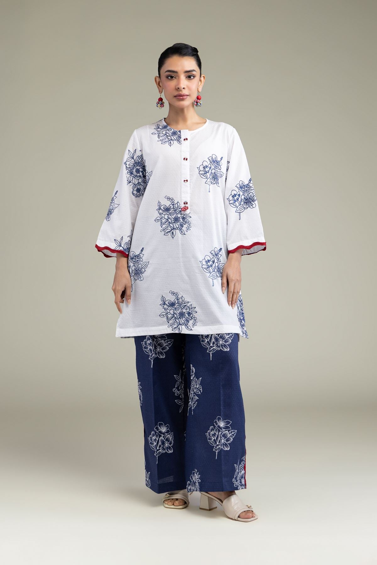 Floral Navy Pants
