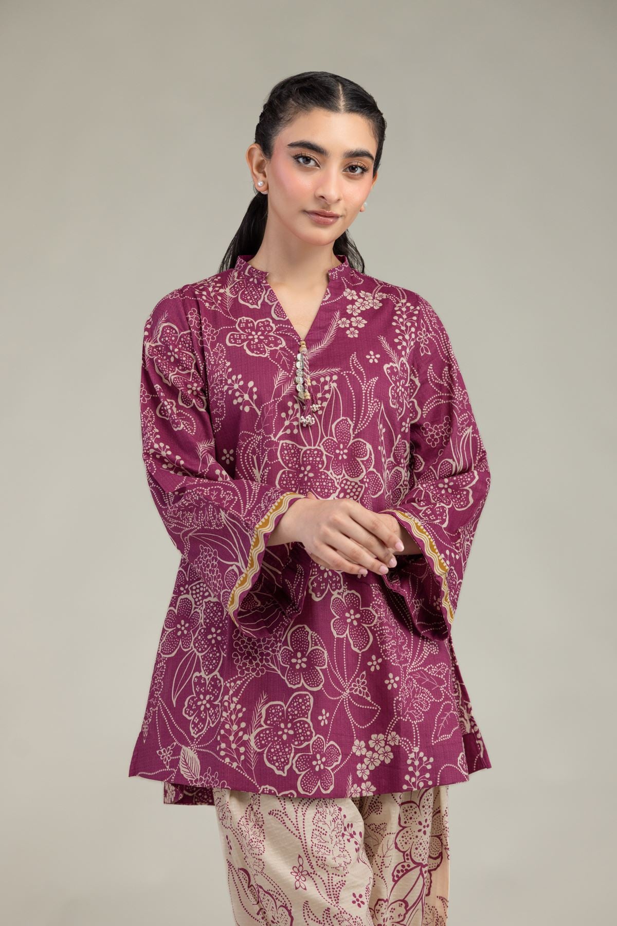 Short Floral Kurta