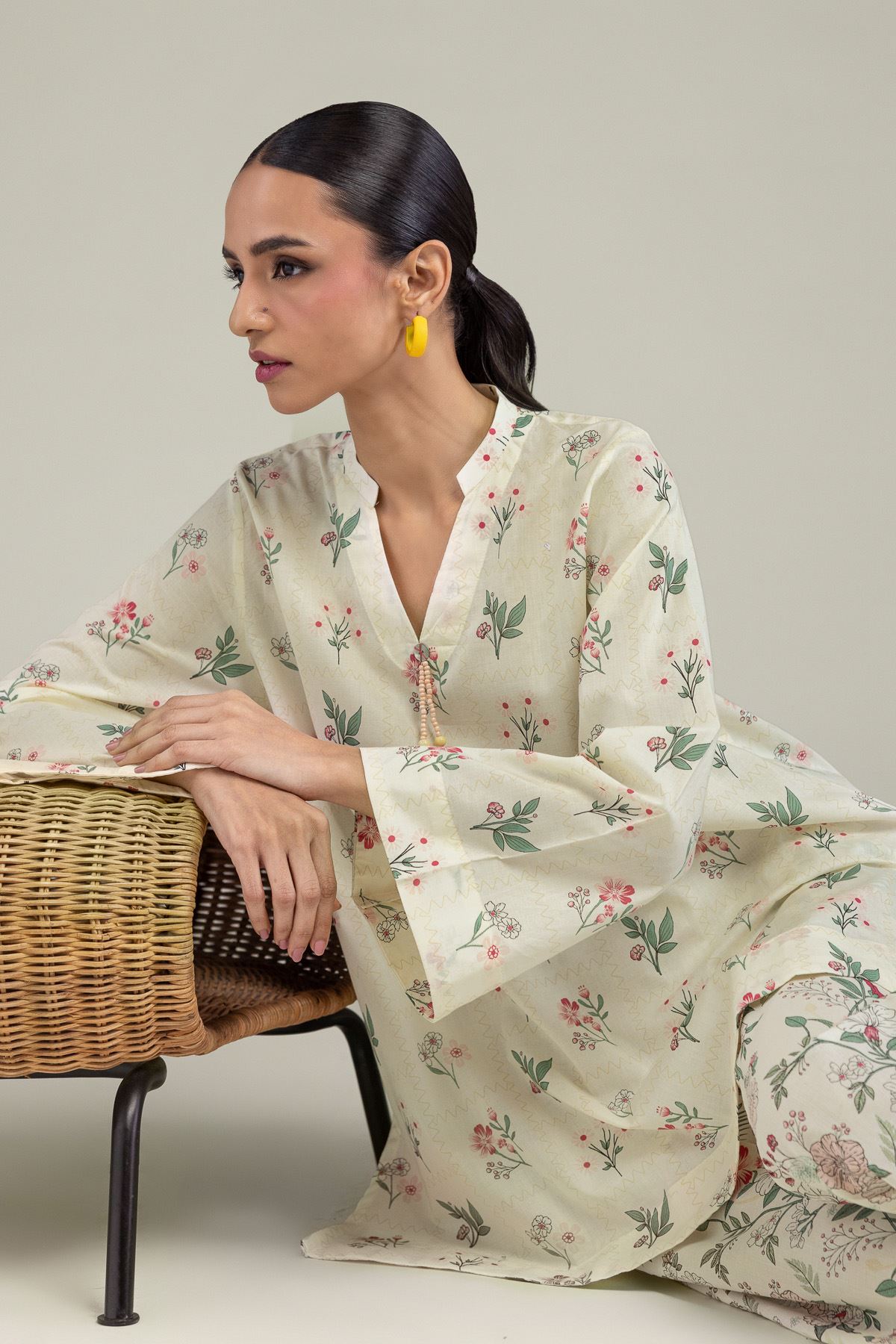 Floral Cambric Kurta