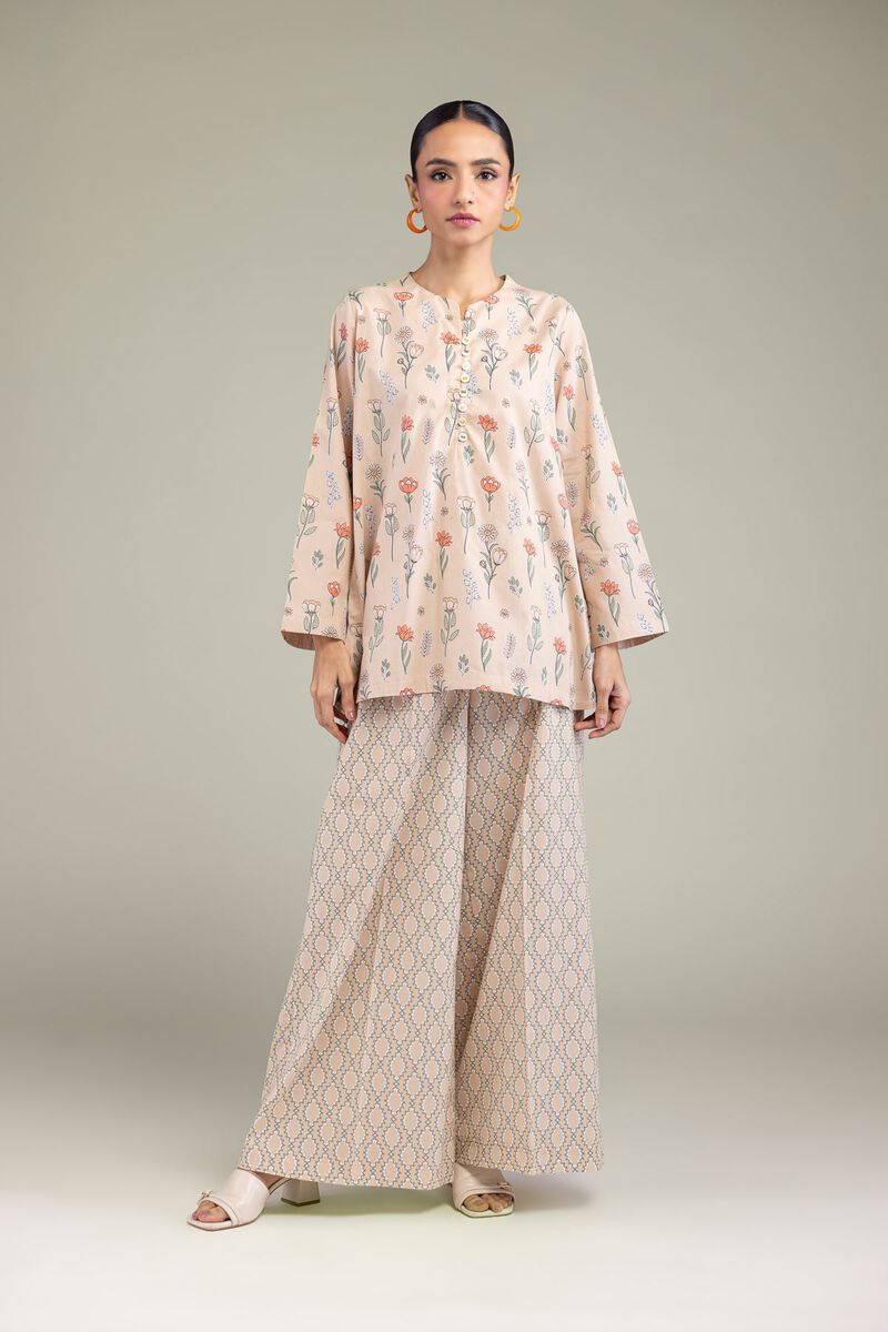 Geometric Beige Pants