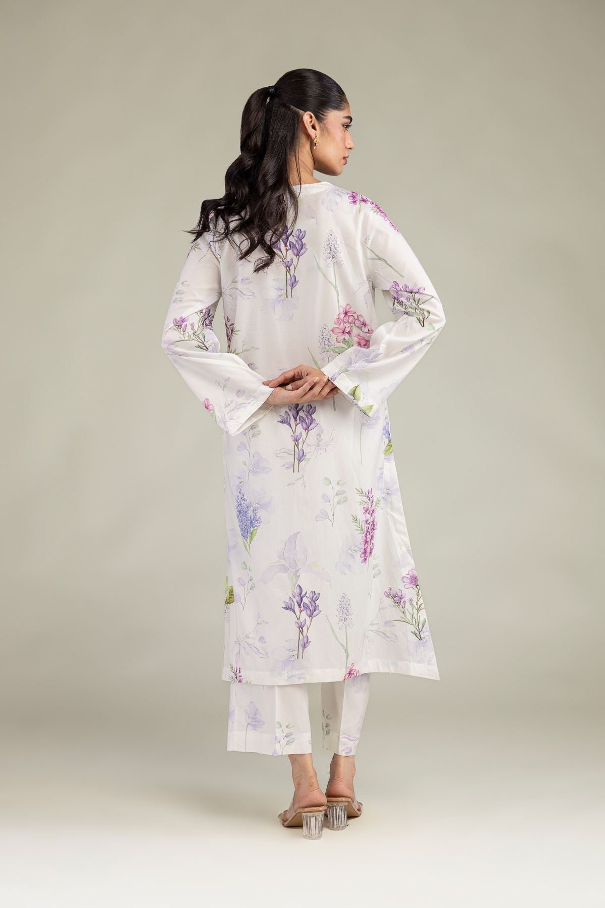 White V-Neck Kurta