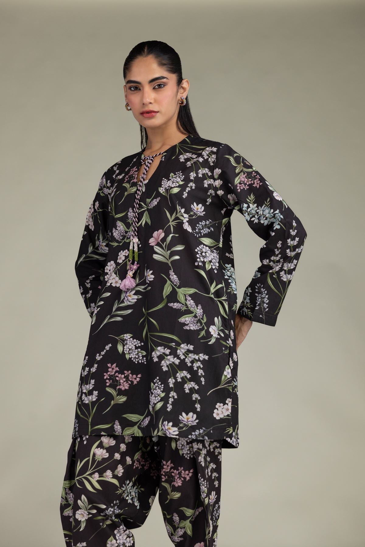 Black Floral Shalwar