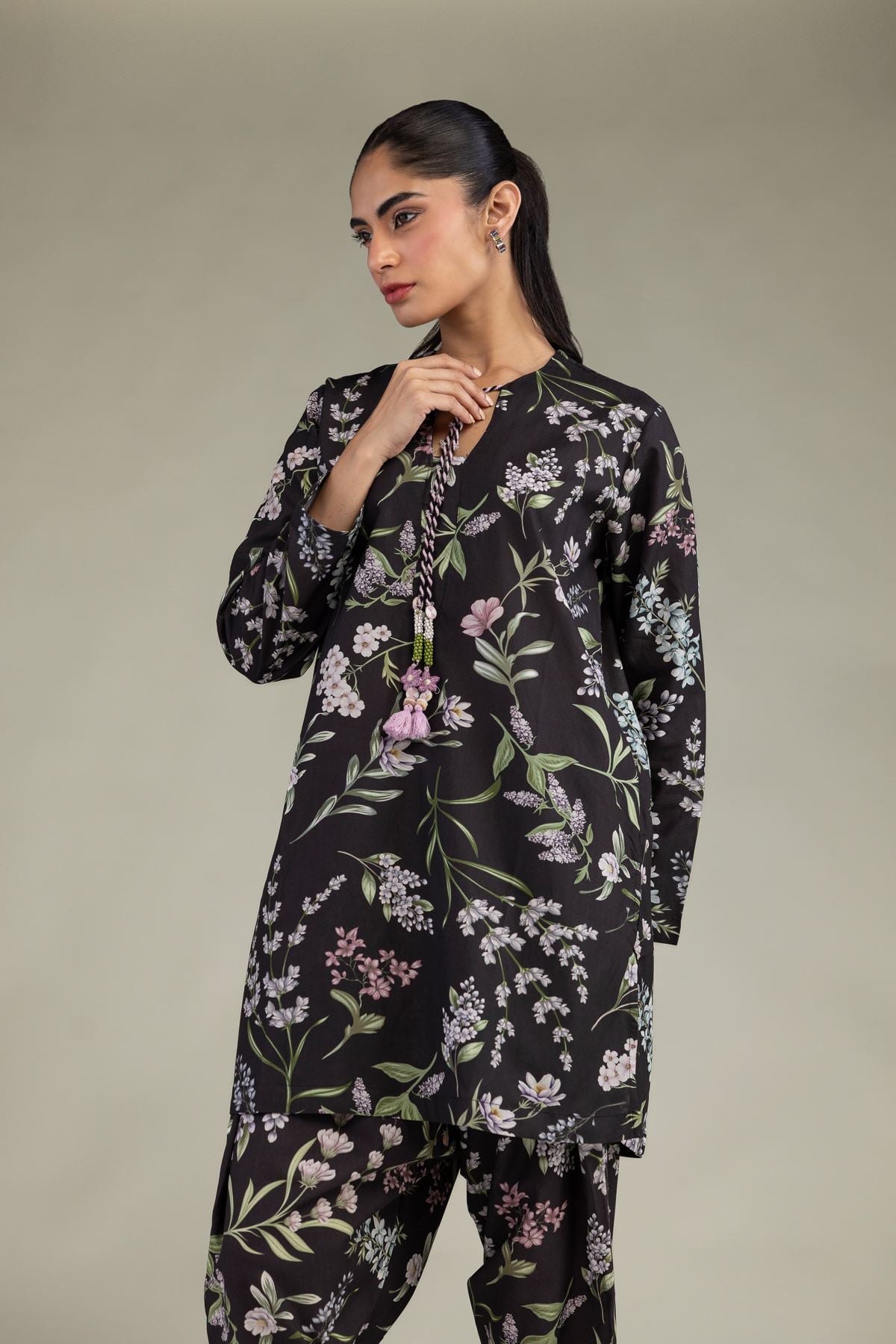 Black Floral Shalwar