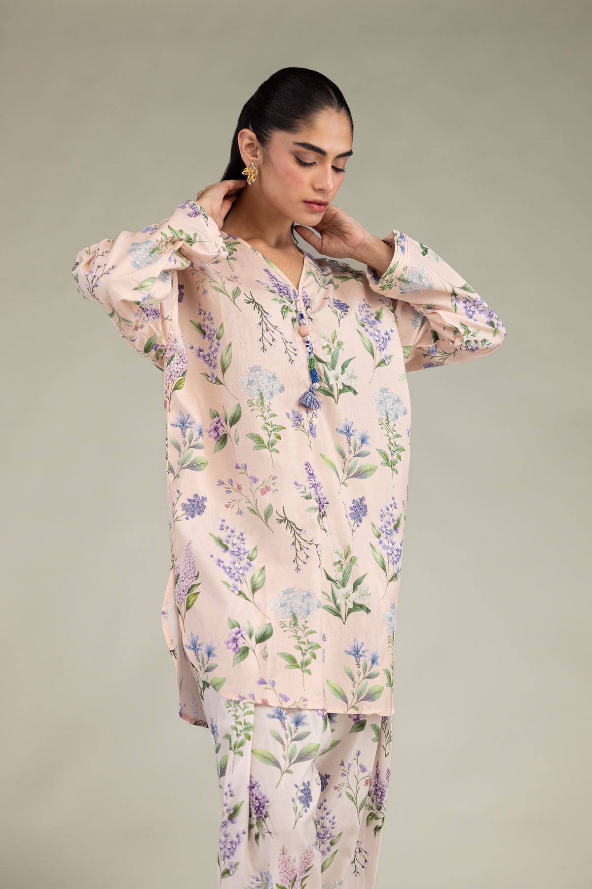 Short Floral Kurta