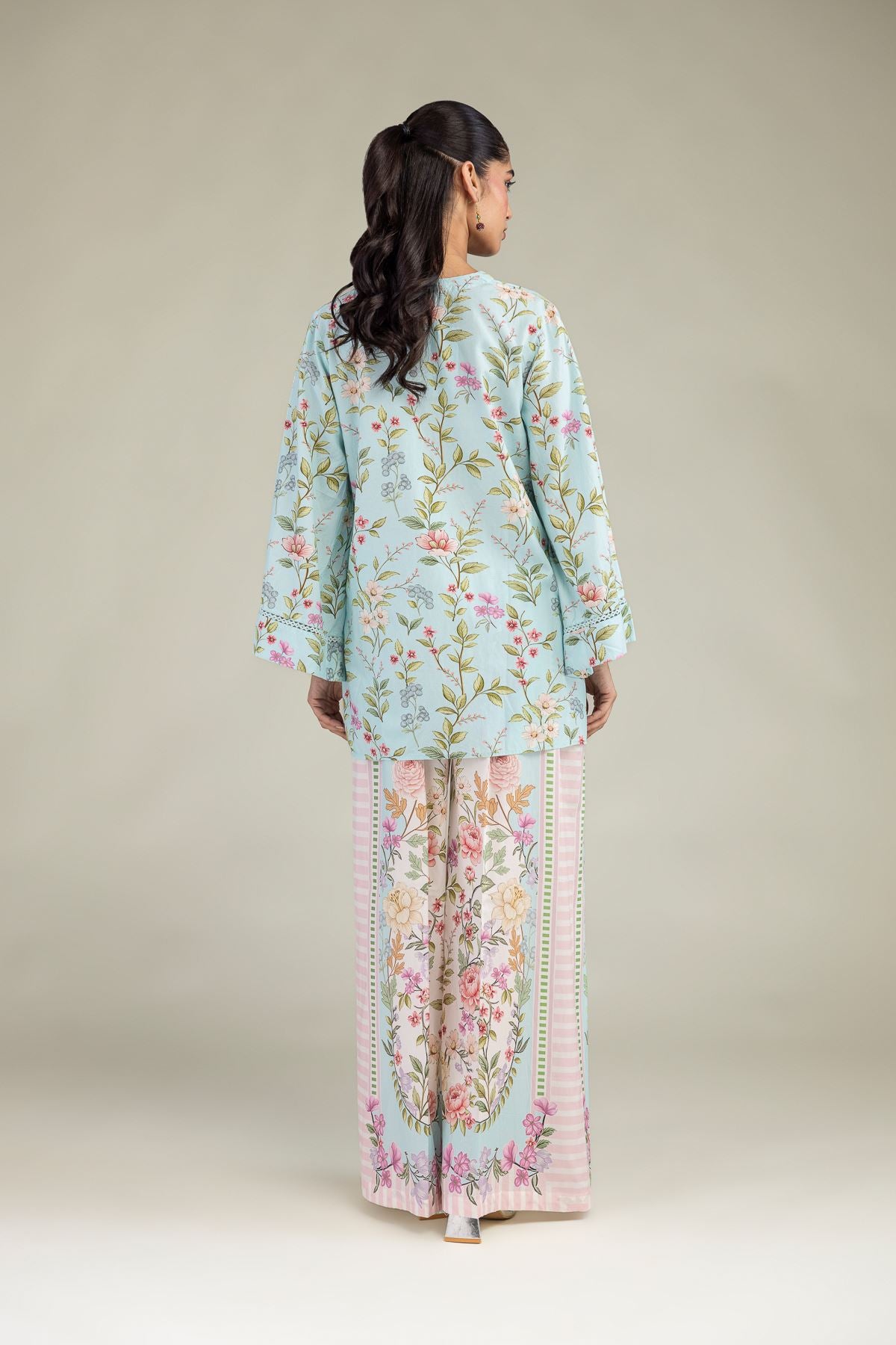 Blue V-Neck Kurta