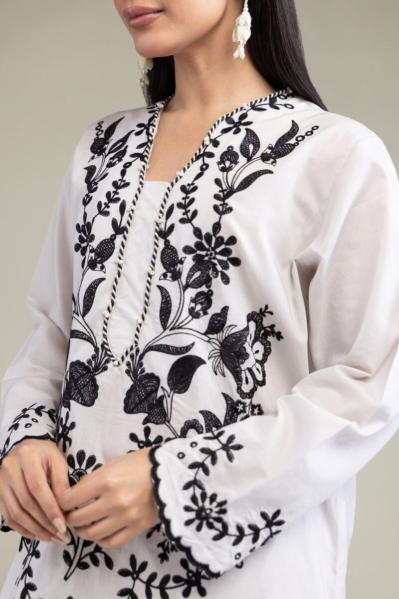 Floral V-Neck Kurta