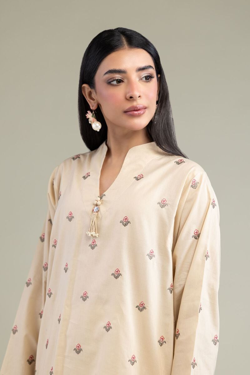 Floral V-Neck Kurta