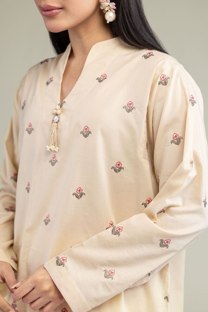 Floral V-Neck Kurta