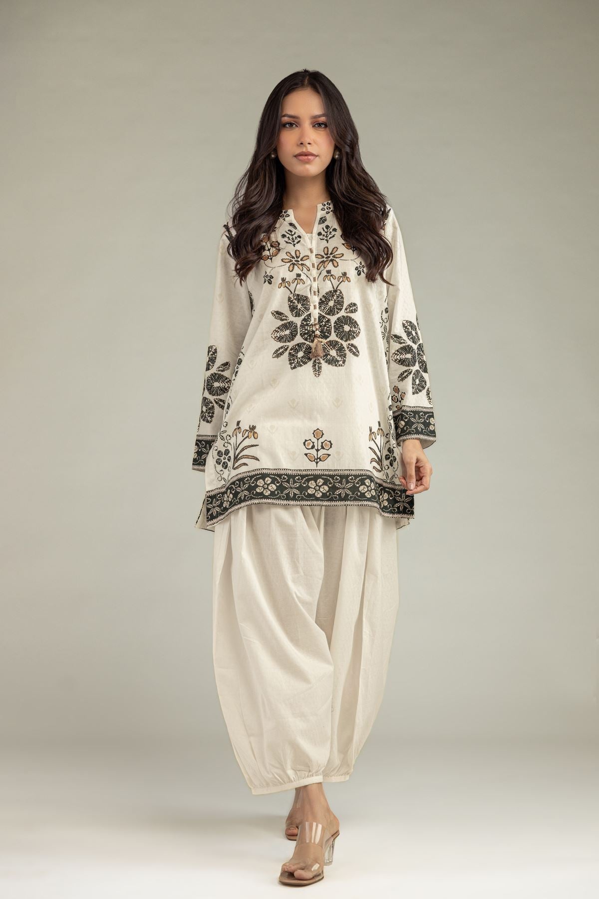 Short Floral Kurta