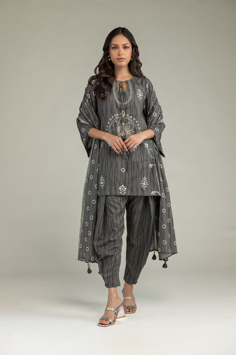 Gray Cotton Kurta