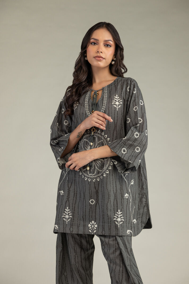 Gray Cotton Kurta