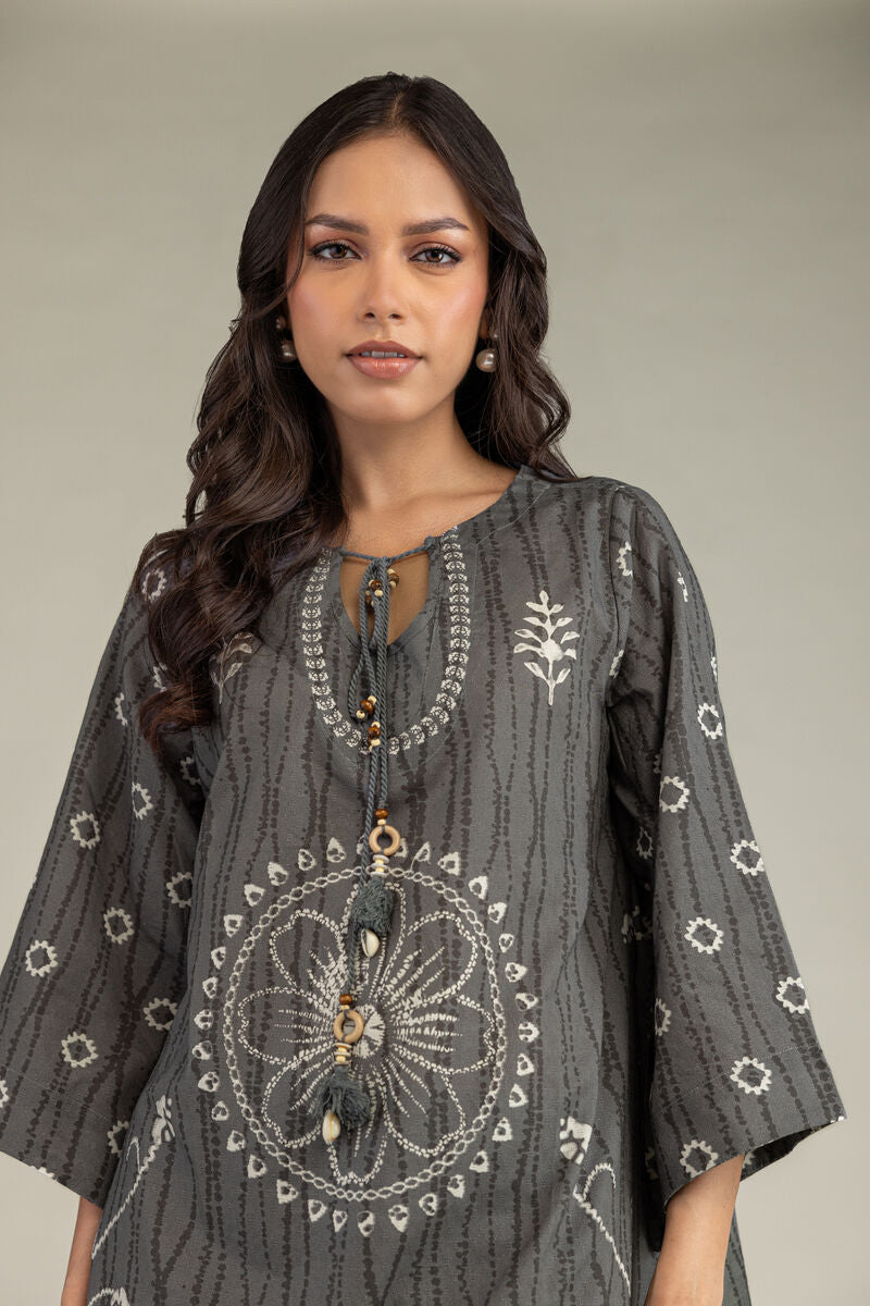 Gray Cotton Kurta