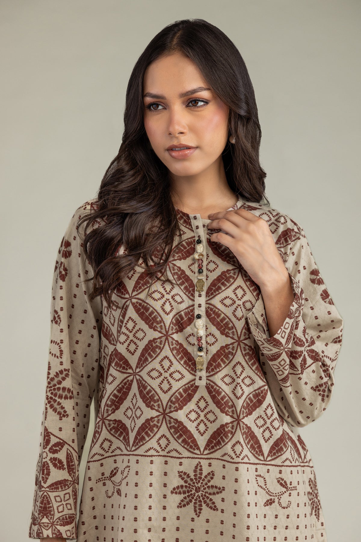 Beige Cotton Kurta