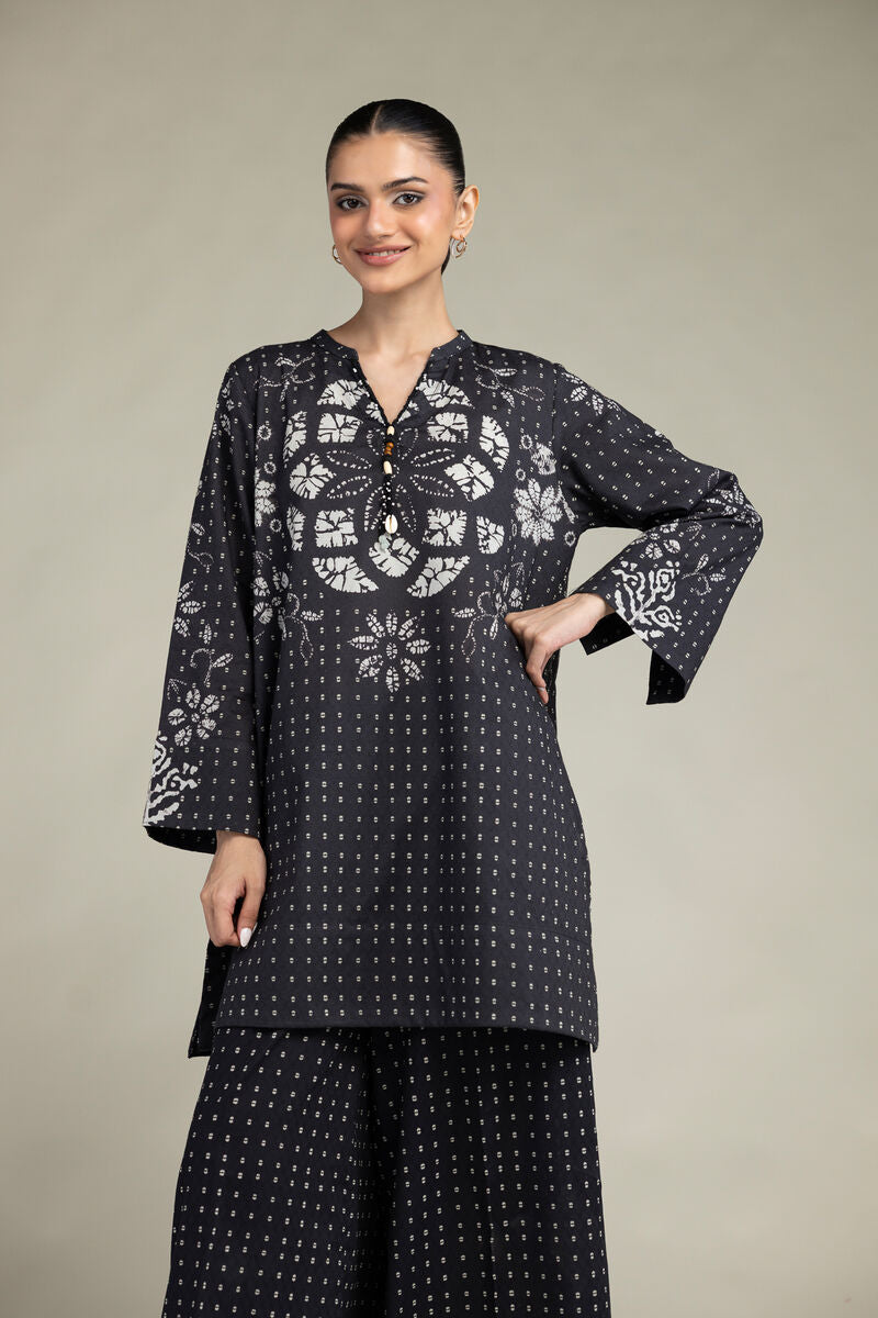 Printed V-Neck Kurta